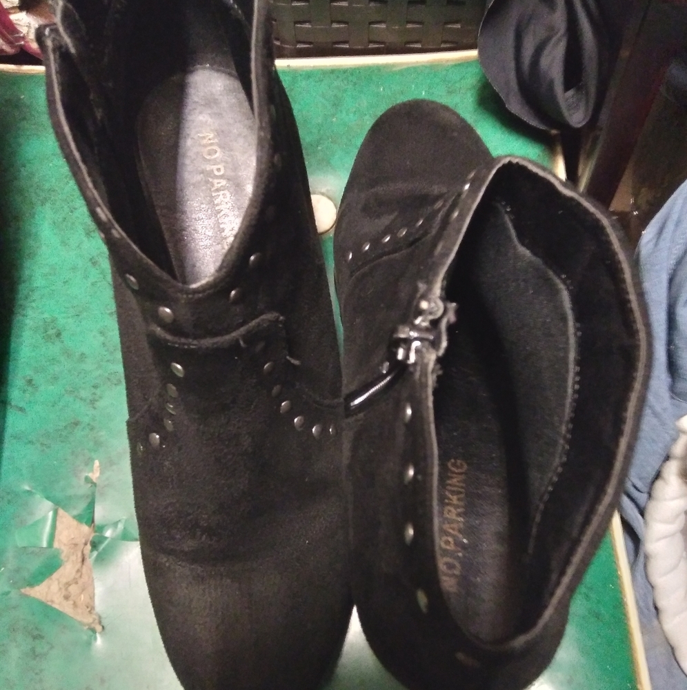 Black suede ankle booties